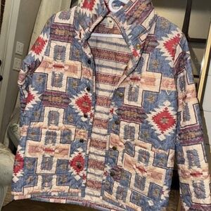 Ida Mae Home Quilted Snap Jacket-NEW Without Tags